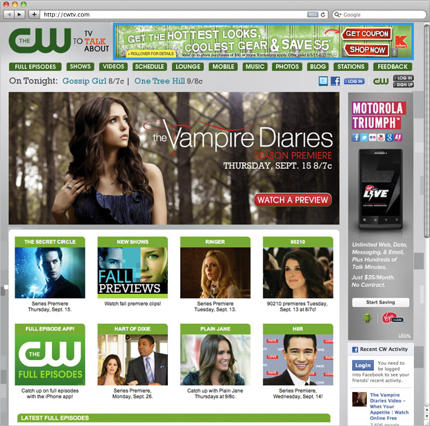 The CW website (CWTV.com) / home | Tierra Innovation